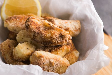 Riverina Dairy Crumbed Haloumi Chips With Tomato Sauce